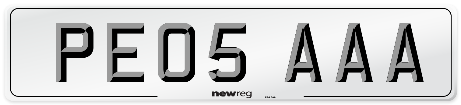 PE05 AAA Number Plate from New Reg